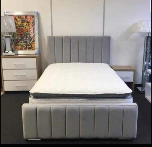 Panel Bed Frame with Mattress
