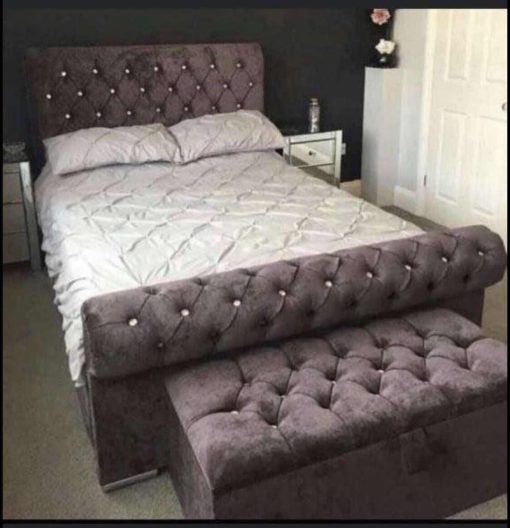 Clearance Sleigh Beds with ottoman box