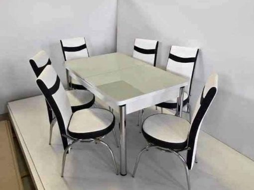 White Marble Dining Table and Chairs