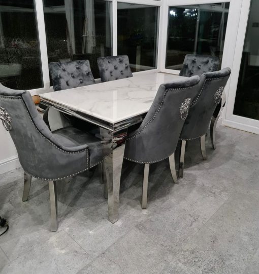 Grey Marble Dining Table
