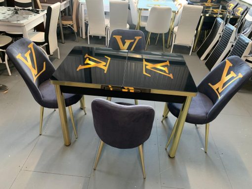 Black High Gloss Dining Table and Chairs