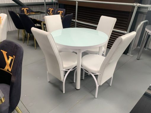 White High Gloss Dining Table and Chairs