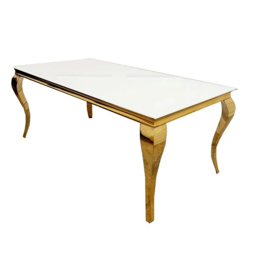 marble and gold dining table set