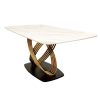 marble and gold dining table