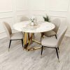 round marble and gold dining table