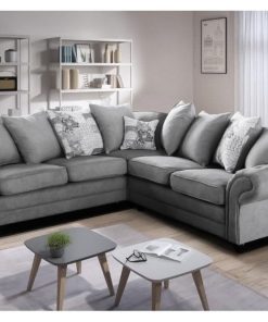 Nicole Grey Chenille Fabric Corner Sofa