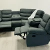 Fabric Grey Recliner Sofa Double Corner7