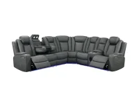 Smart Series 1 Electric Recliner Corner Sofa Aire Leather with USB Port and Cup Holders