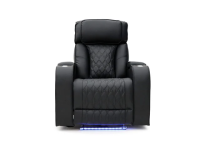Tech 11 Smart Electric Recliner Armchair Black Aire Leather